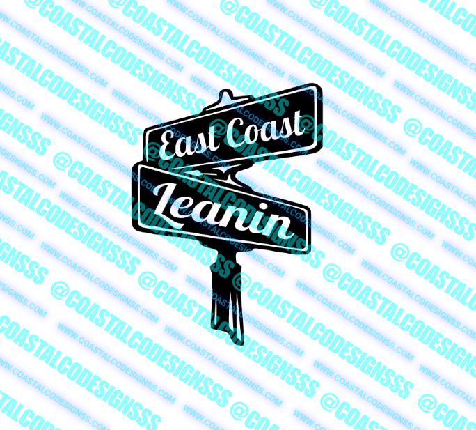 EAST COAST LEANIN SIGN DECAL image 0