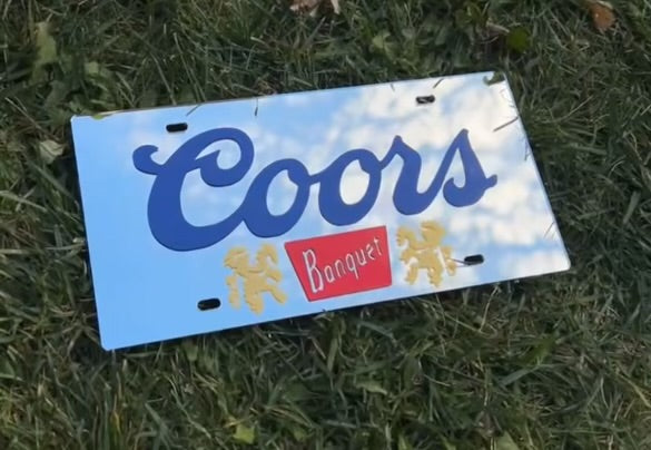 COORS LICENSE PLATE image 0
