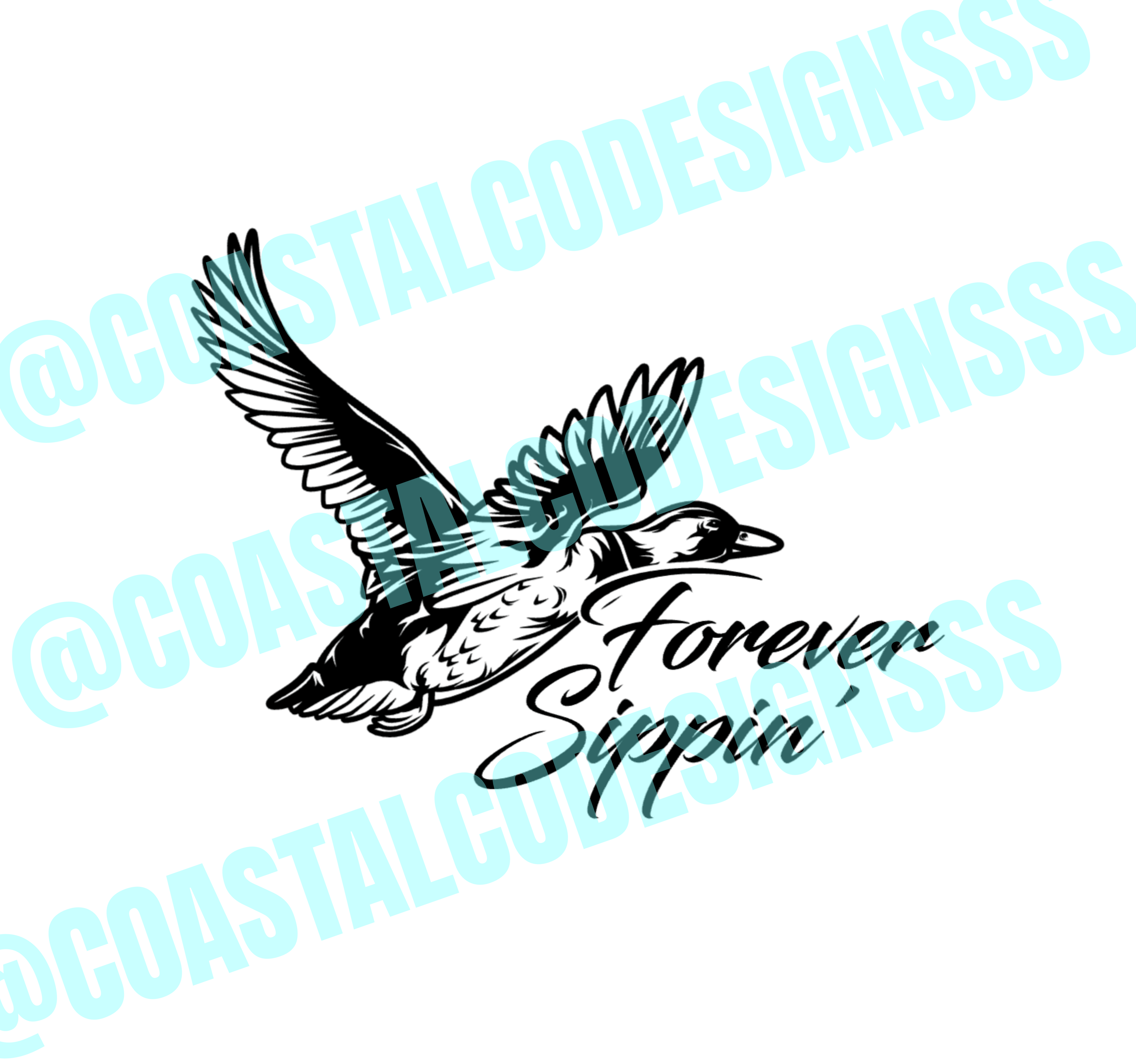FOREVER SIPPIN' DUCK DECAL image 0