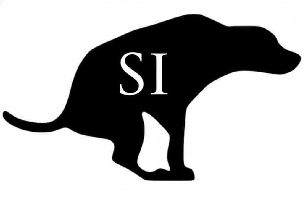 STEPPAZ ILLUSTRATIONS DOG POOPING DECAL