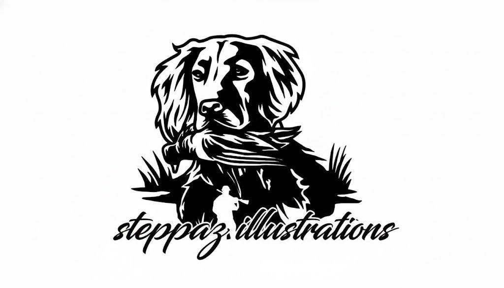 STEPPAZ ILLUSTRATIONS DOG WITH DUCK DECAL