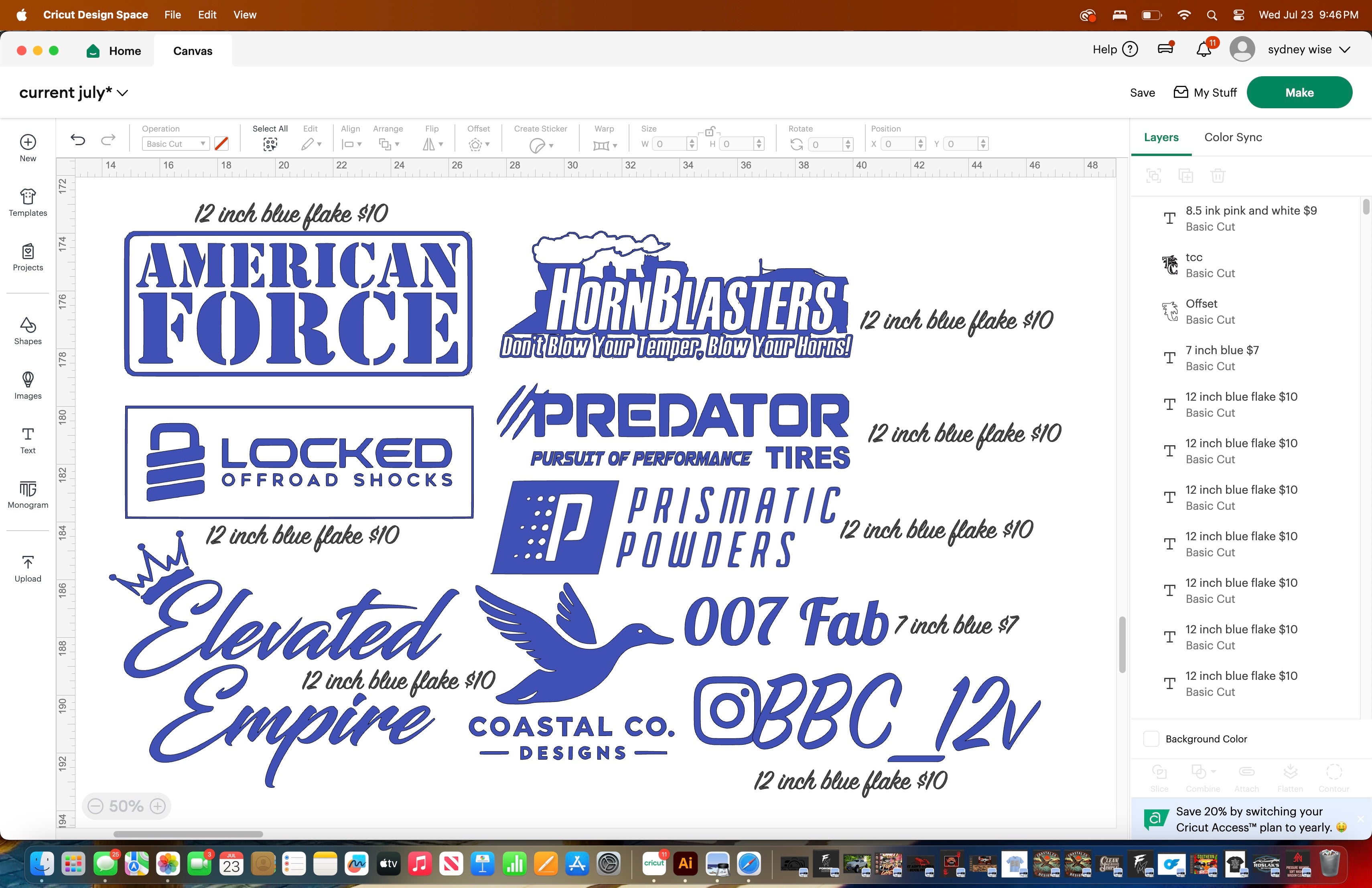 garret blue flake decals  image 0