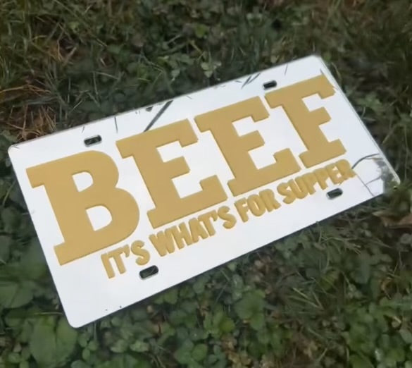 BEEF LICENSE PLATE image 0