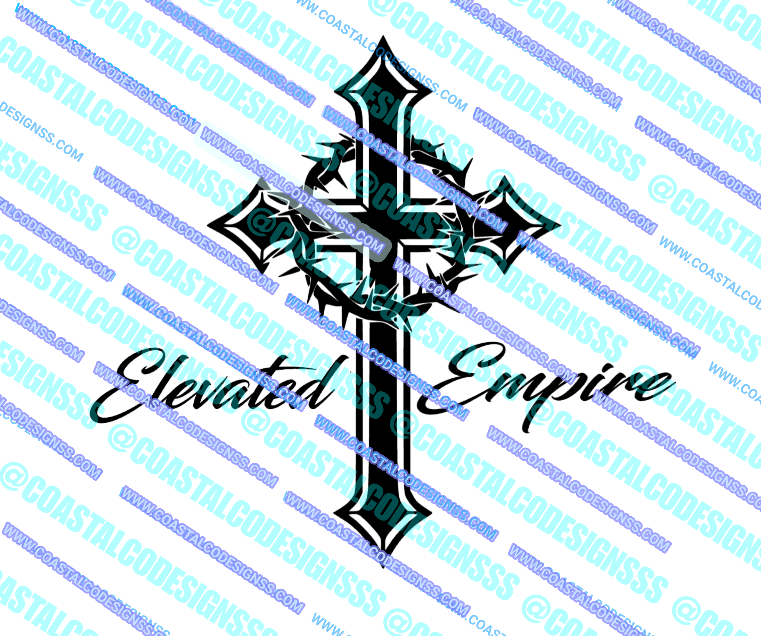 ELEVATED EMPIRE CROSS DECAL image 0