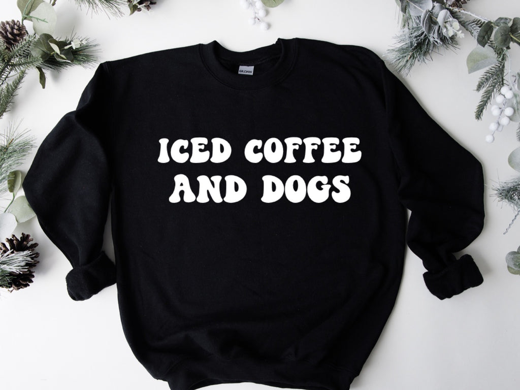 Iced Coffee And Dogs Sweatshirt image 0