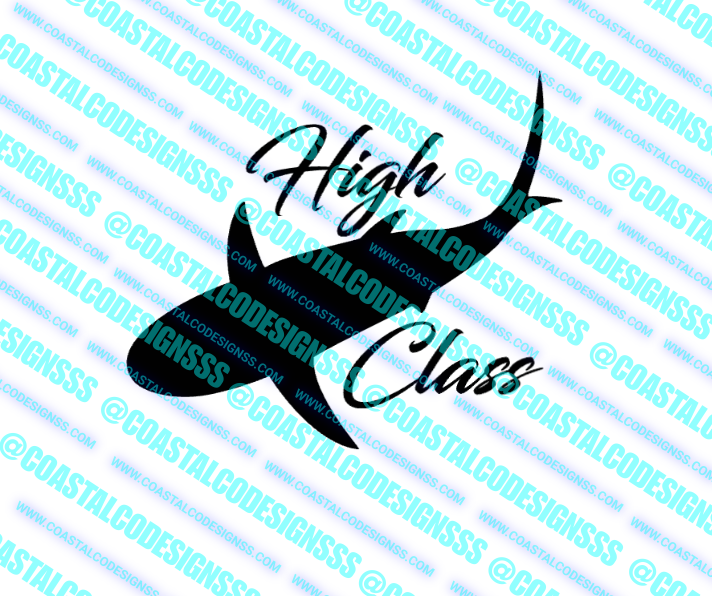 HIGH CLASS SHARK DECAL image 0