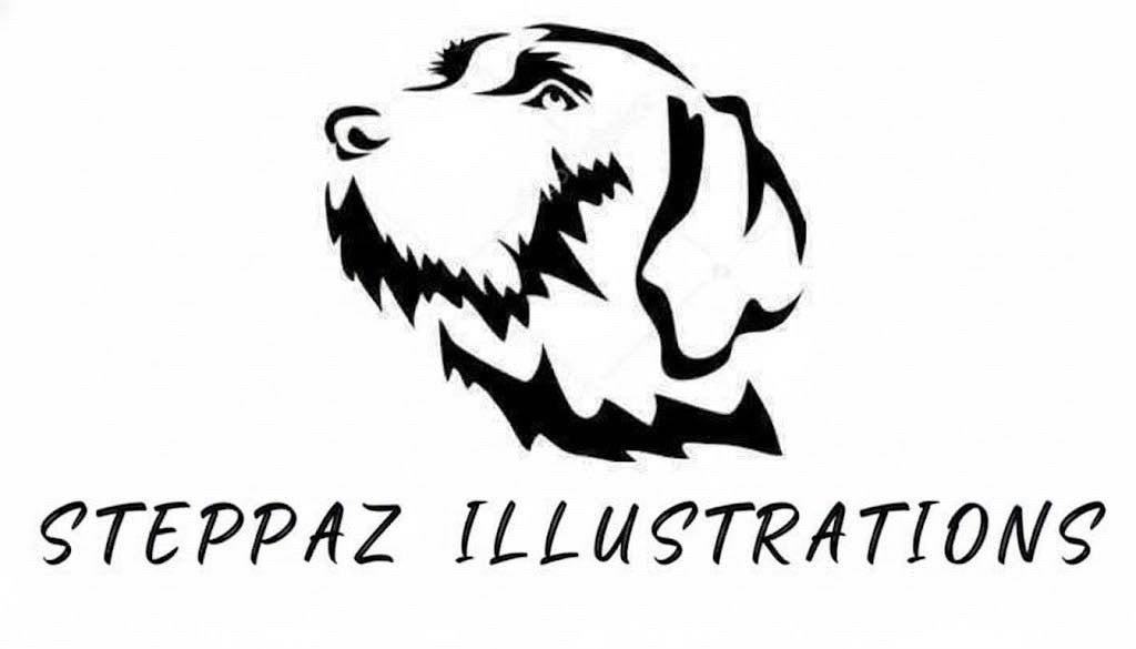 STEPPAZ ILLUSTRATIONS DOG LOGO DECAL