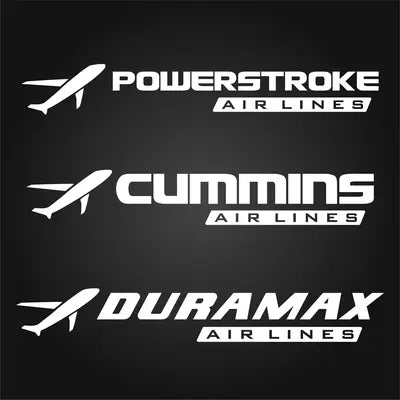 POWER STROKE AIRLINES DECAL | CUMMINS AIRLINES DECAL | DURAMAX AIRLINES DECAL