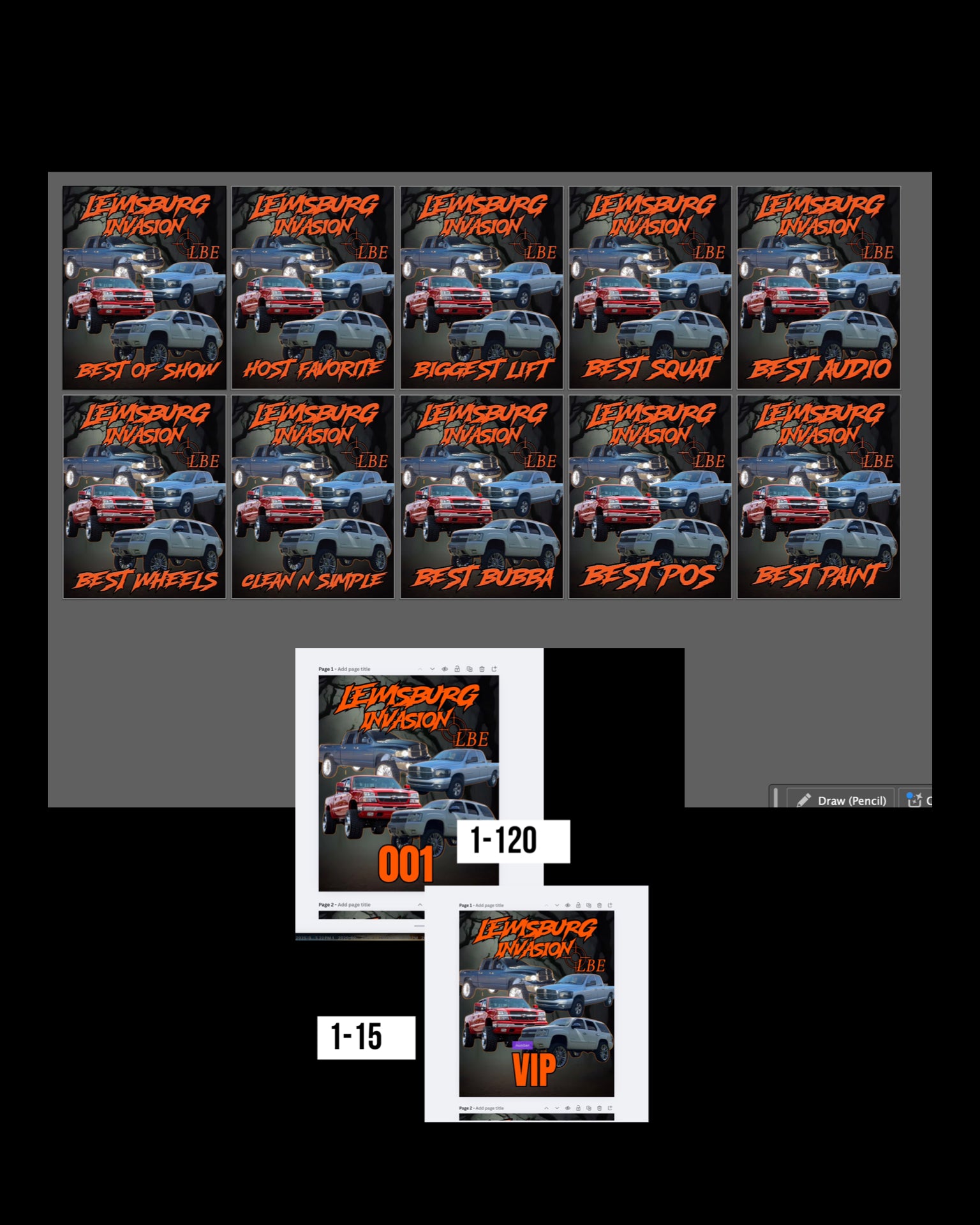 LEWISBURG INVASION AWARDS AND STICKERS
