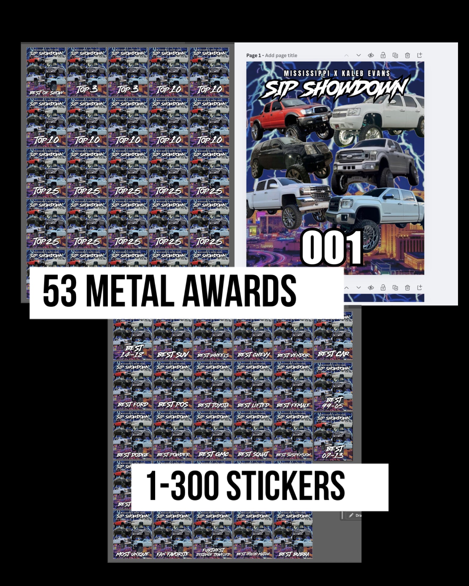 SIP SHOWDOWN AWARDS AND STICKERS