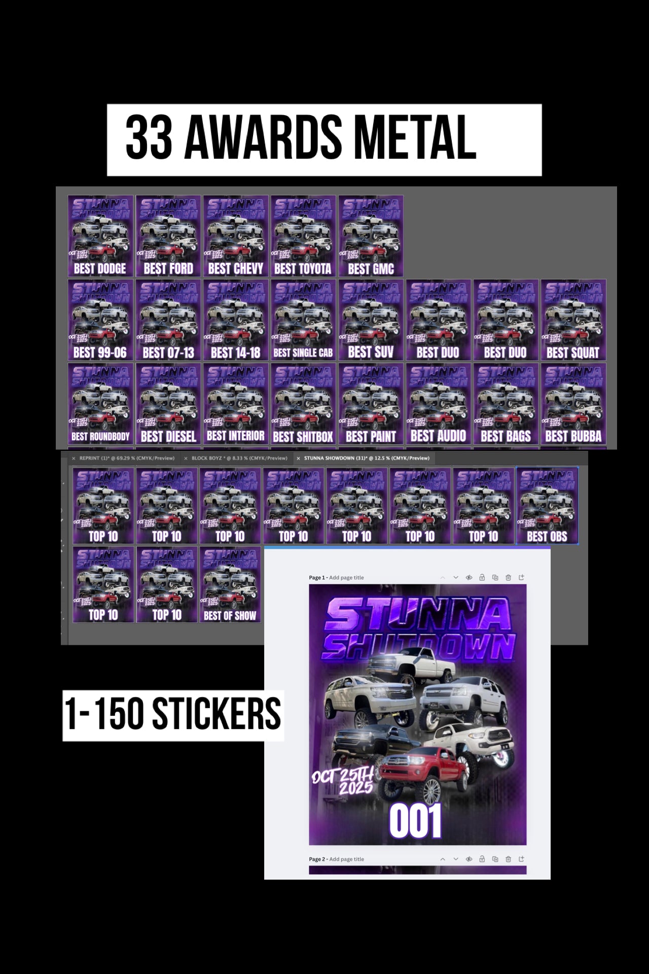 STUNNA SHOWDOWN AWARDS AND STICKERS