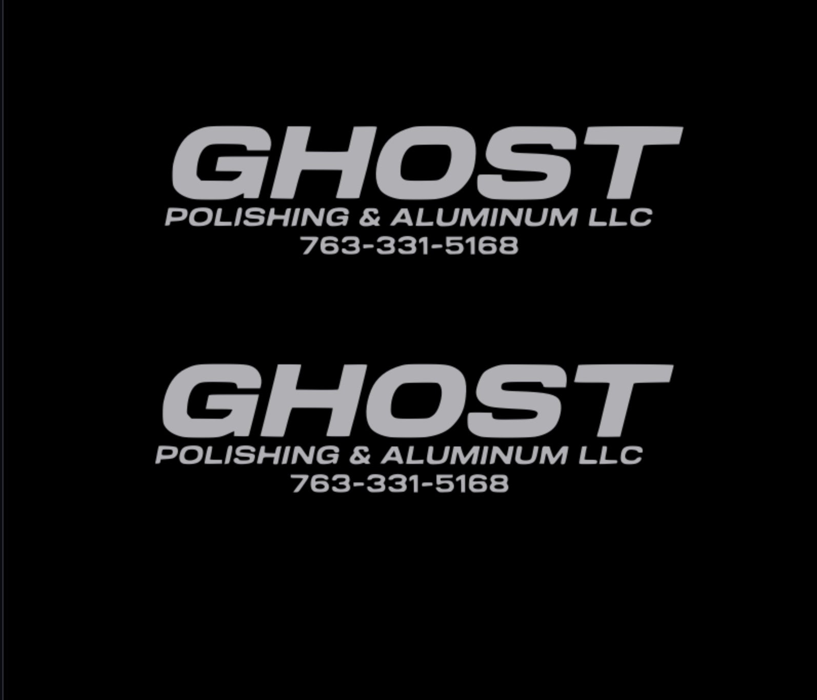 GHOST CUSTOM DECALS ( 3- 14 INCH CHROME) (10- 7 INCH CHROME)