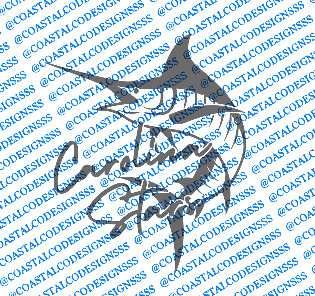 CAROLINA STARS DECAL FISH
