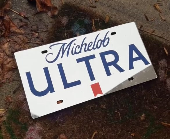 MICHELOB ULTRA LICENSE PLATE image 0
