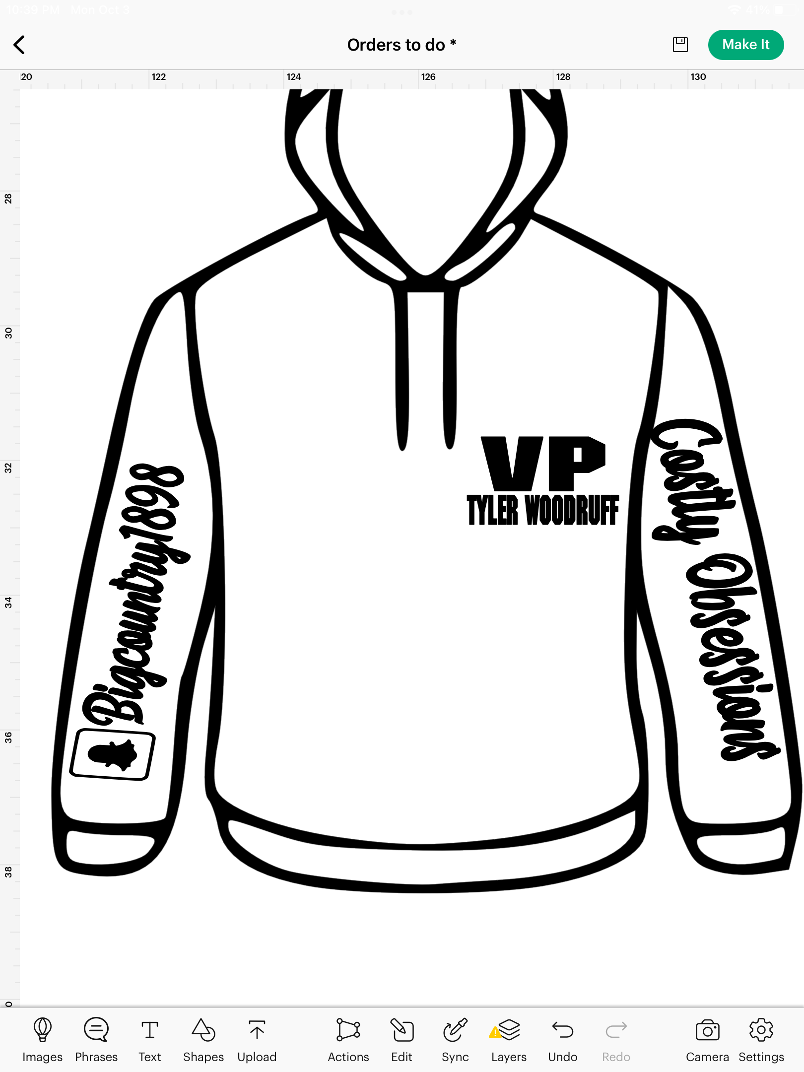 Tyler- black hoodie w/ lime green letter image 0