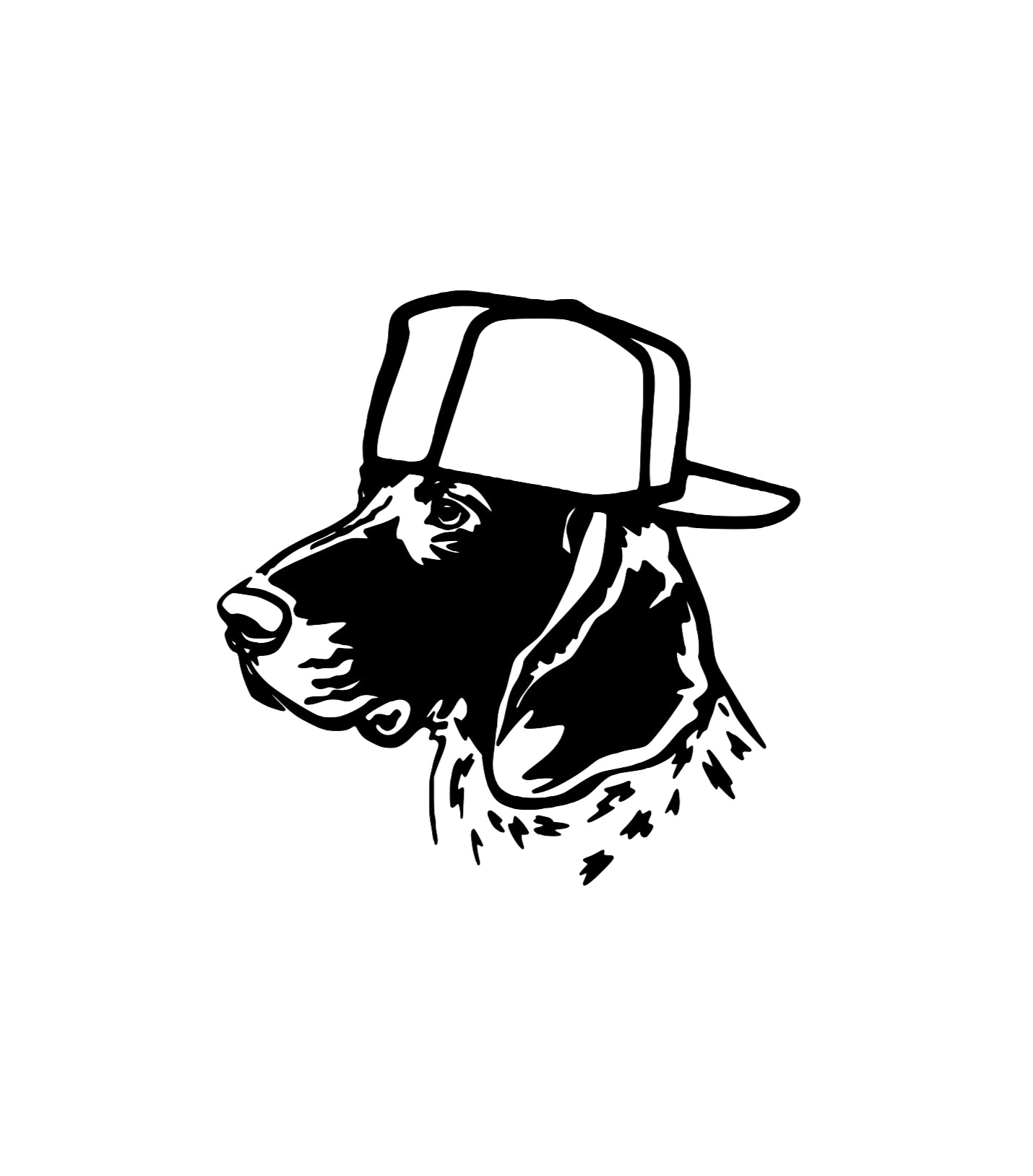 DOG WITH BACKWARDS HAT DECAL image 0