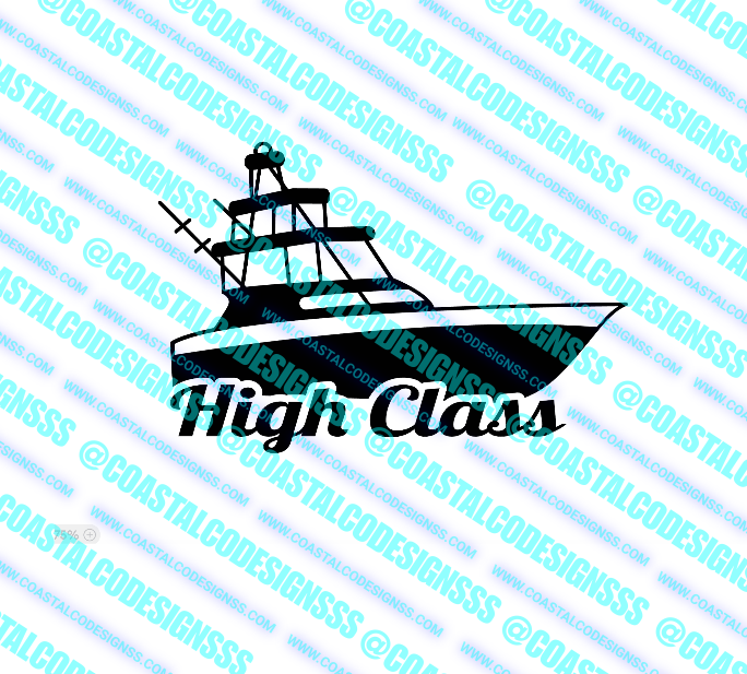 HIGH CLASS BOAT DECAL image 0