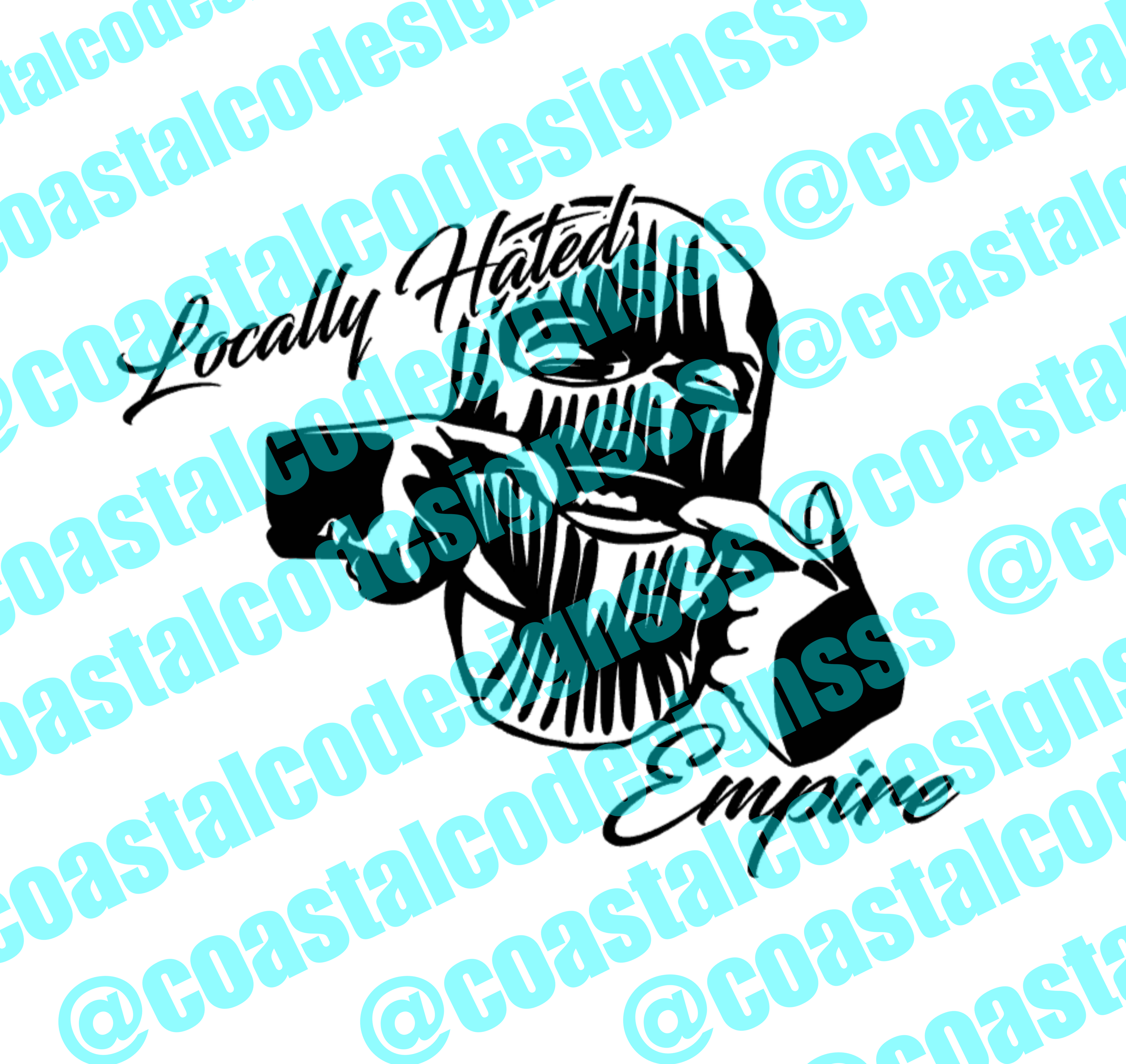 LOCALLY HATED EMPIRE SKI MASK DECAL