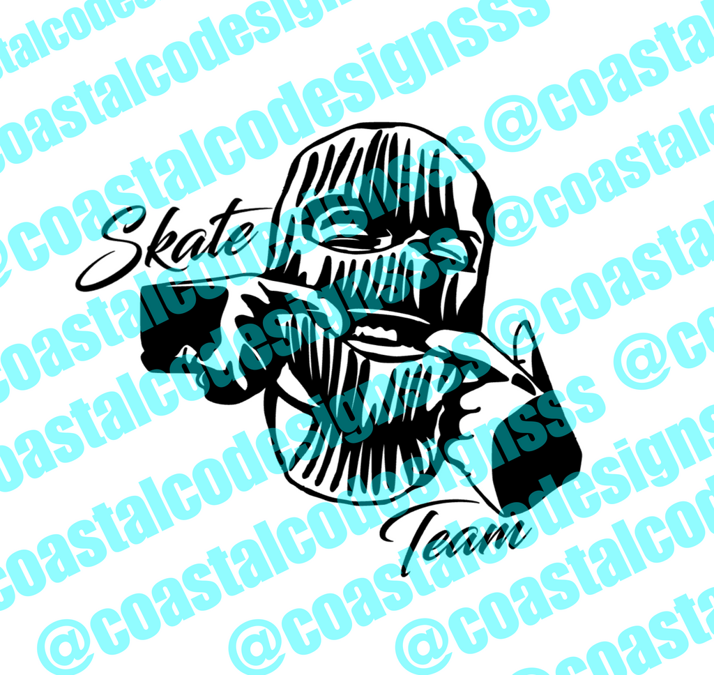 SKATE TEAM SKI MASK DECAL