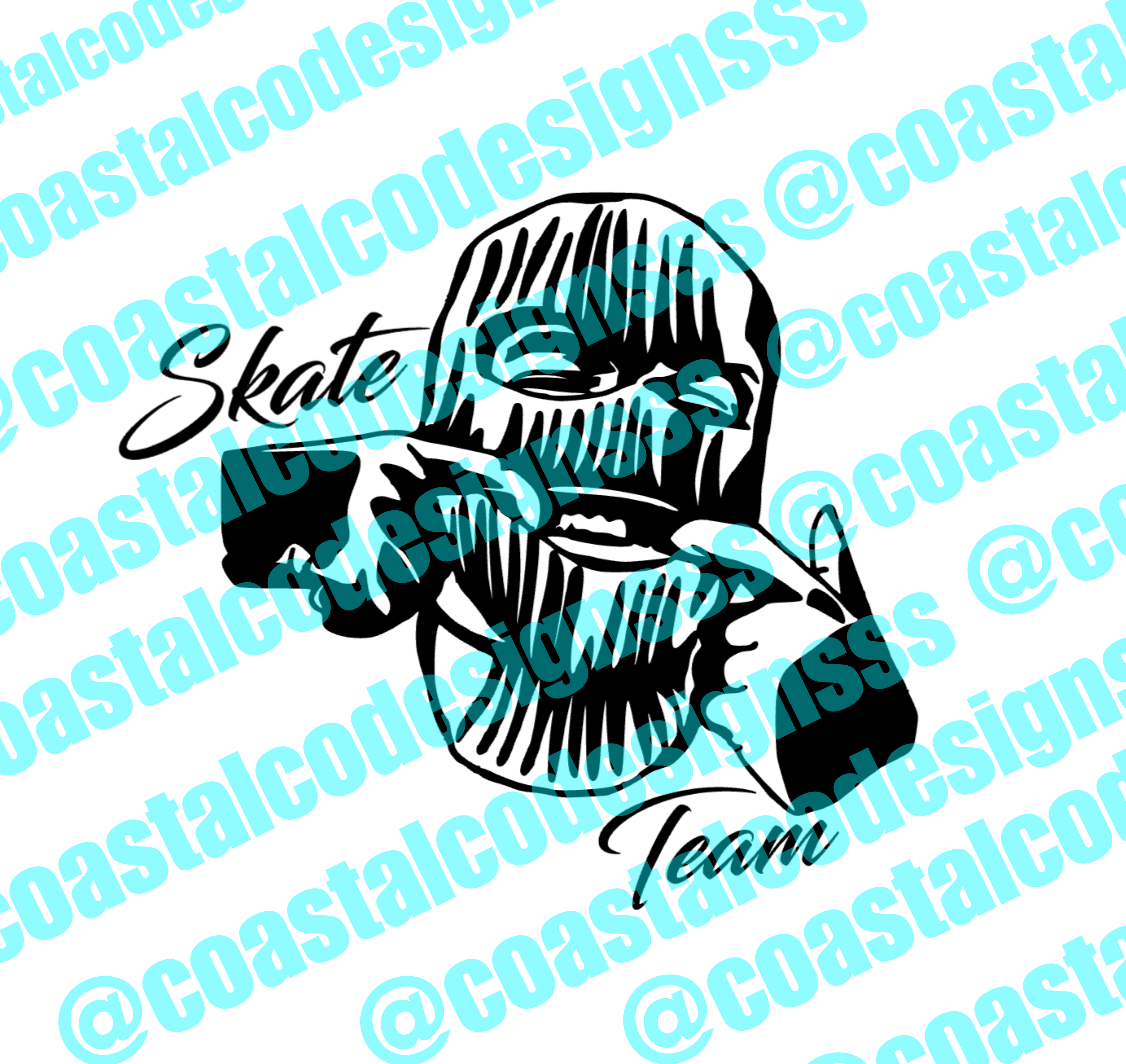 SKATE TEAM SKI MASK DECAL
