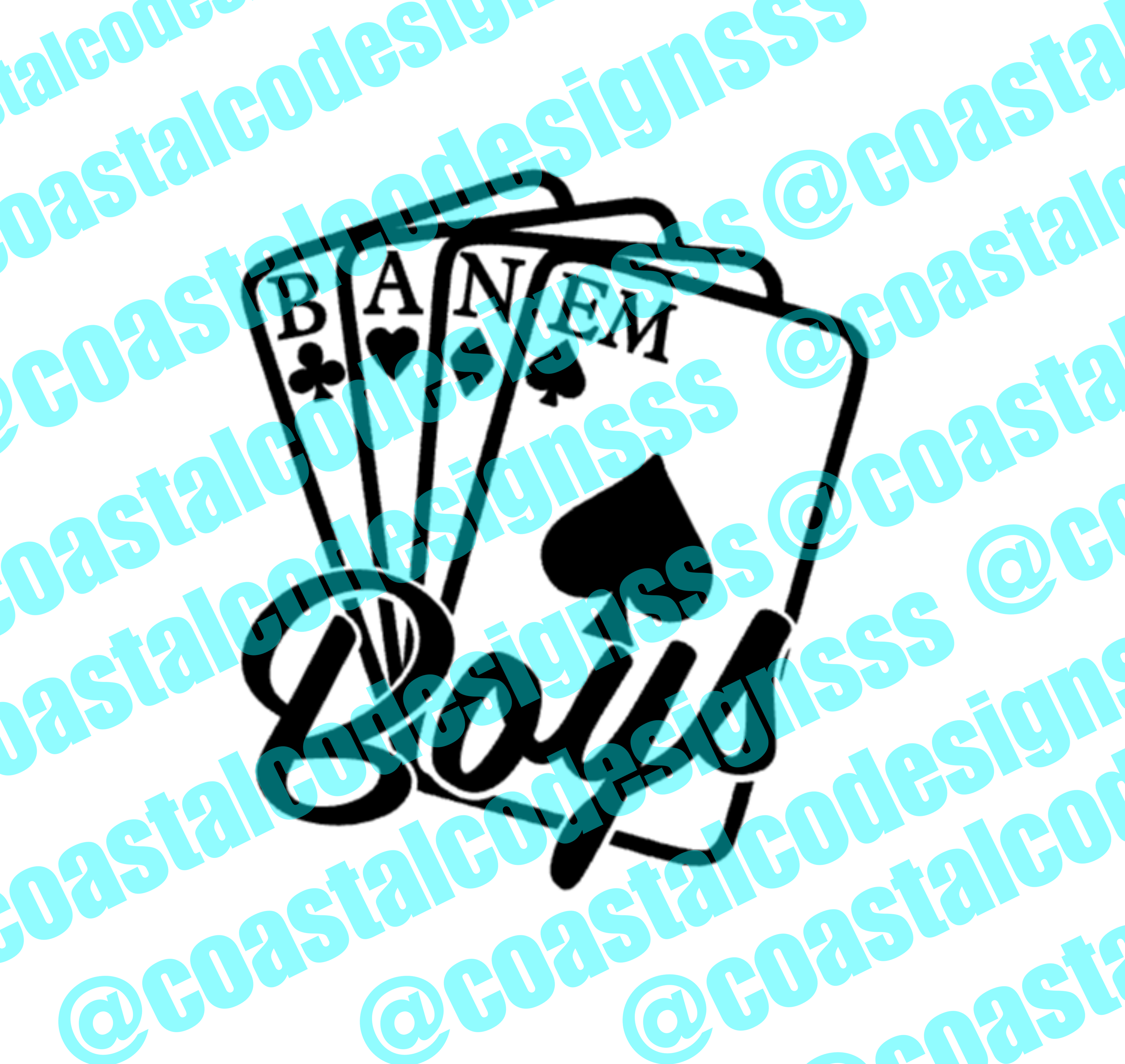 BAN EM BOYS CARDS DECAL 1