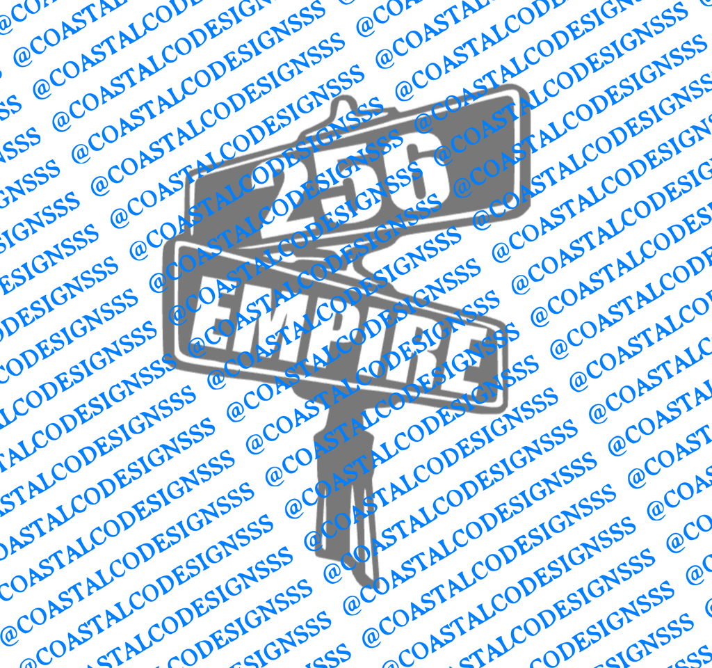 256 EMPIRE STREET SIGN DECAL