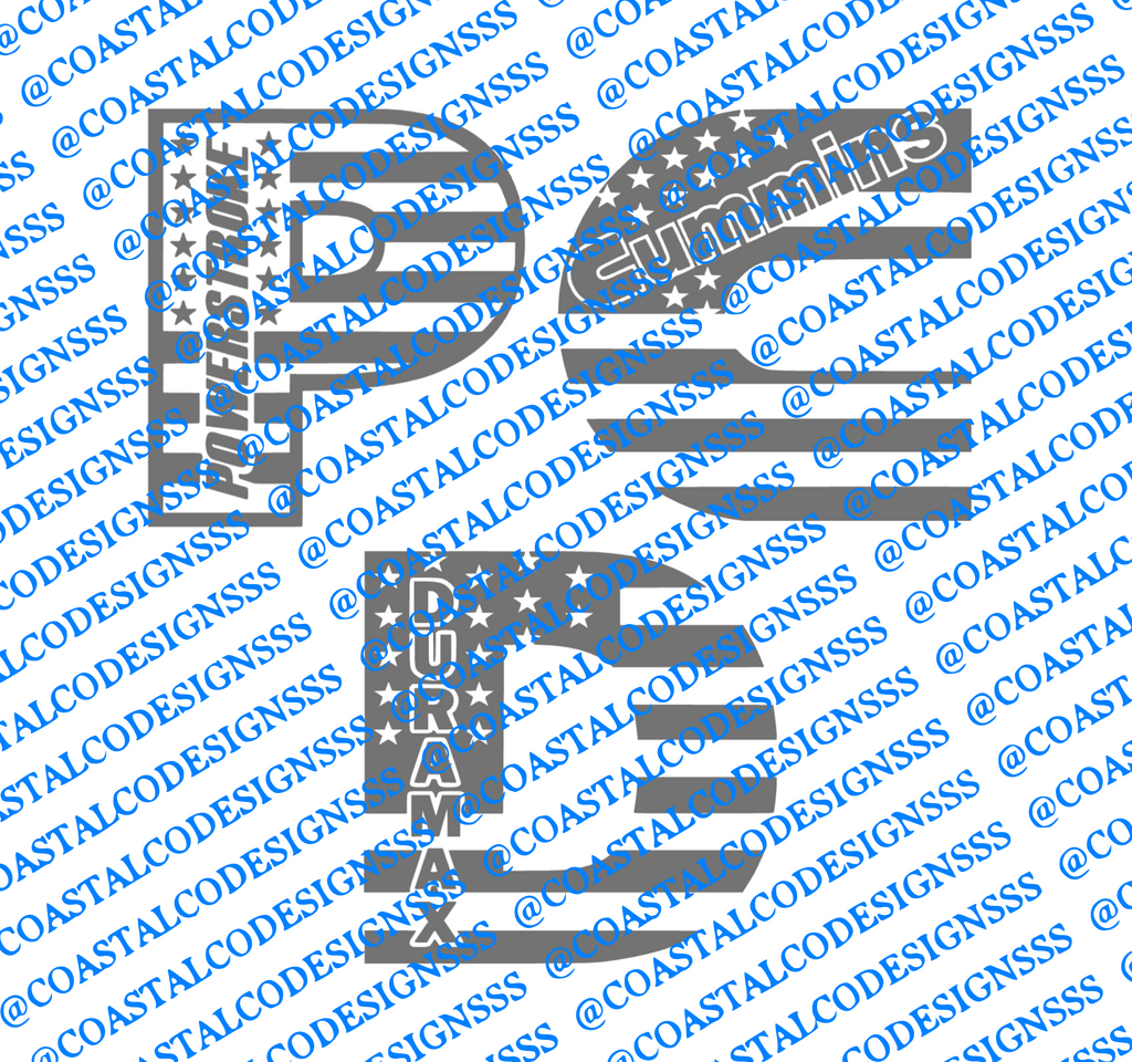 POWER STROKE DECAL | CUMMINS DECAL | DURAMAX DECAL - flag