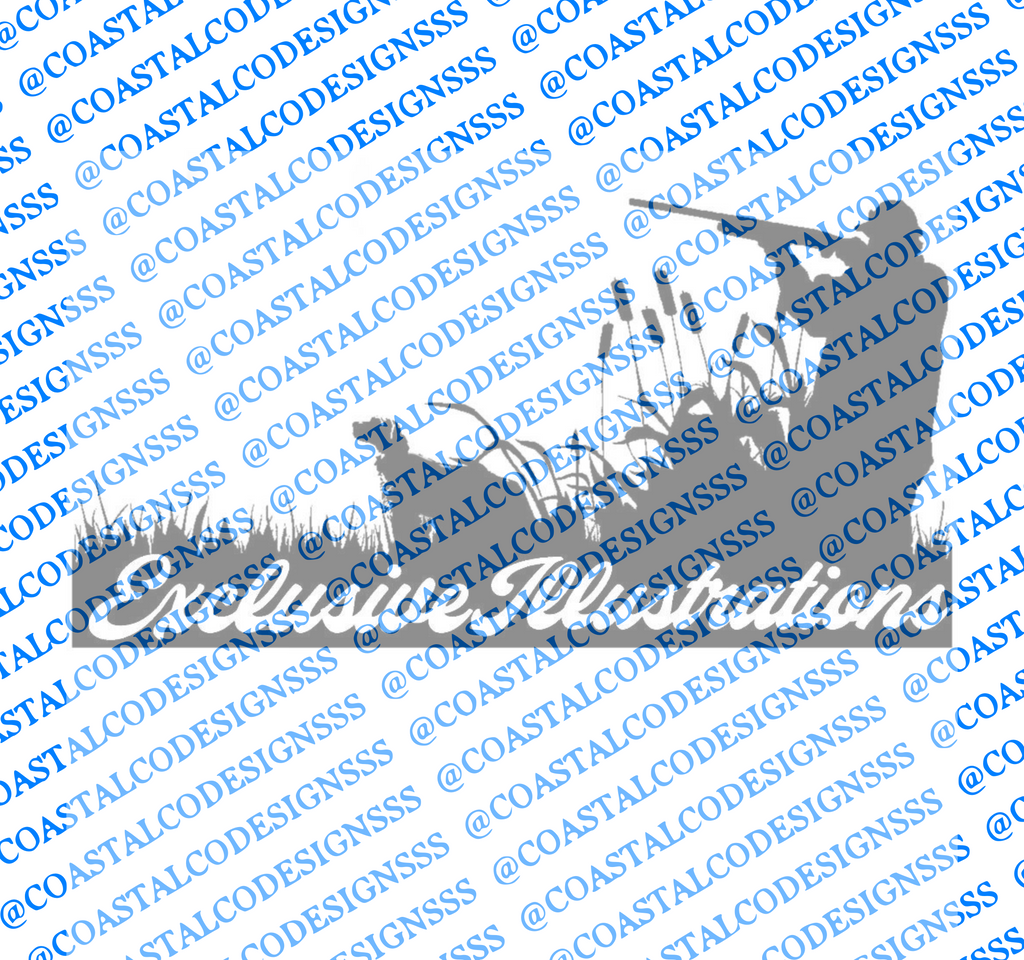 EXCLUSIVE ILLUSTRATIONS DUCK HUNTER DECAL
