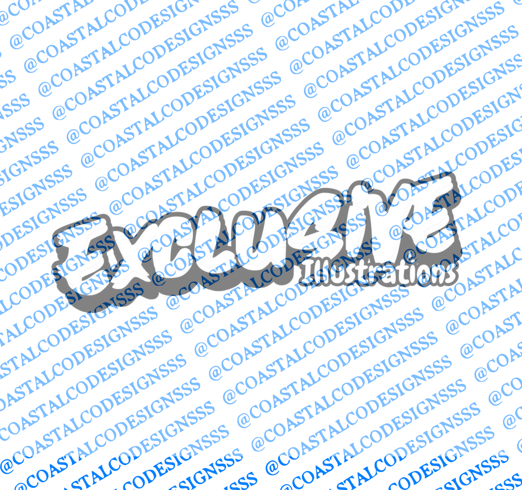 EXCLUSIVE ILLUSTRATIONS TEXT DECAL